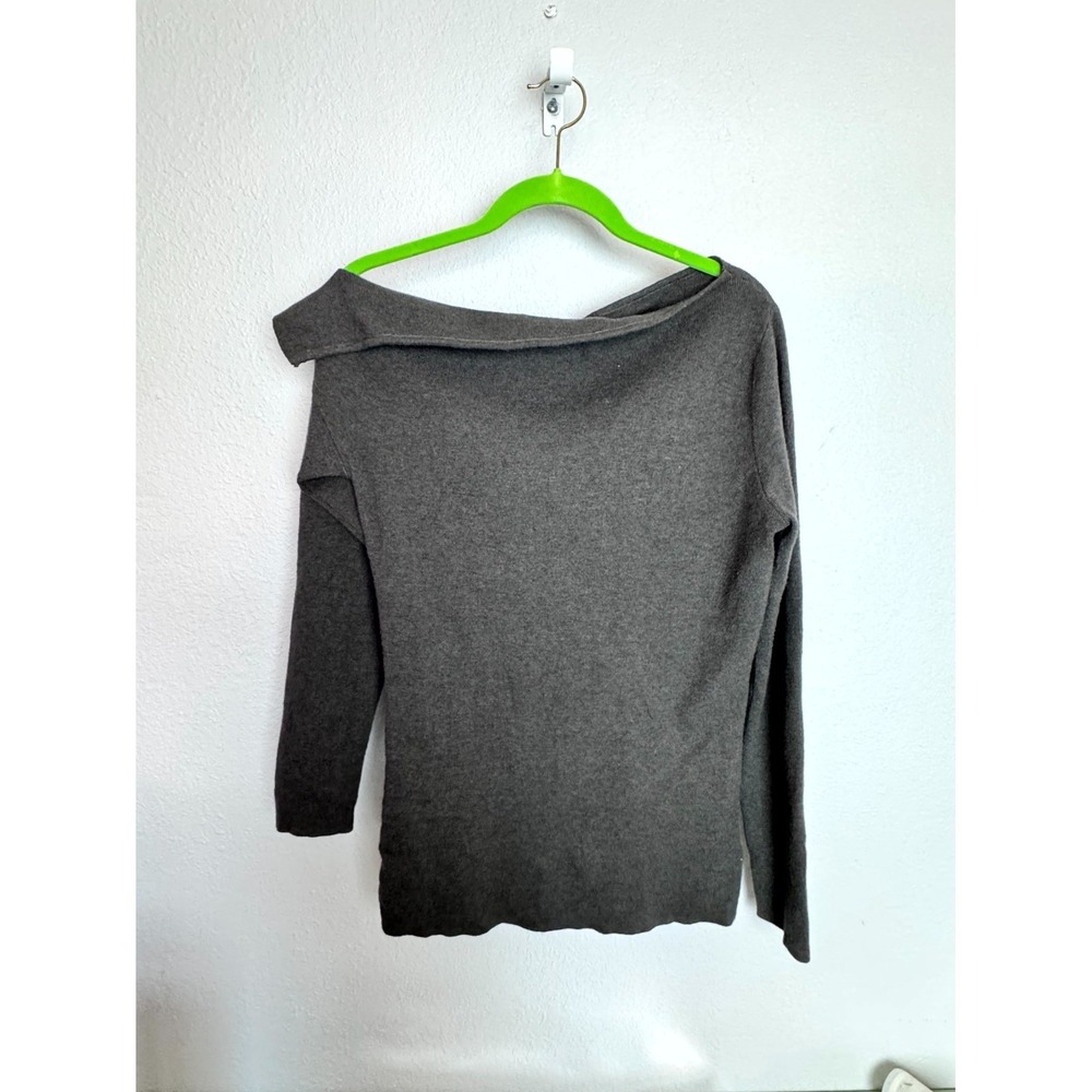Dazy Women‎ XL Sweater Gray Heather Stretch Boat Neck Quiet Luxury Elegant